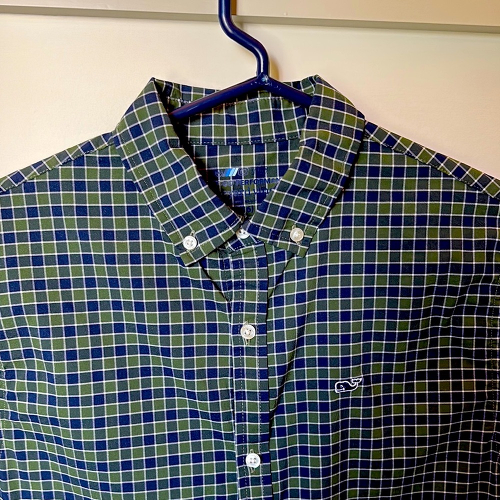 Kids On the go performance Green and Blue Checkered Shirt